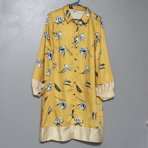 Marisa and Marie made in Italy mustard yellow long sleeve button up dress - Picture 1 of 5
